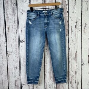 KanCan Signature Mid-Rise Ankle Skinny Jeans Size 30 Distressed Frayed Hems 24”